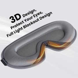 SUSNUAN Sleep Eye Mask, 3D Contoured Sleep Mask Light Blocking Sleep Mask for Women and Men, Soft and Comfortable Night Eye Blinder, Suitable for Travel, Lunch Breaks, Sleeping, Meditation (Grey)