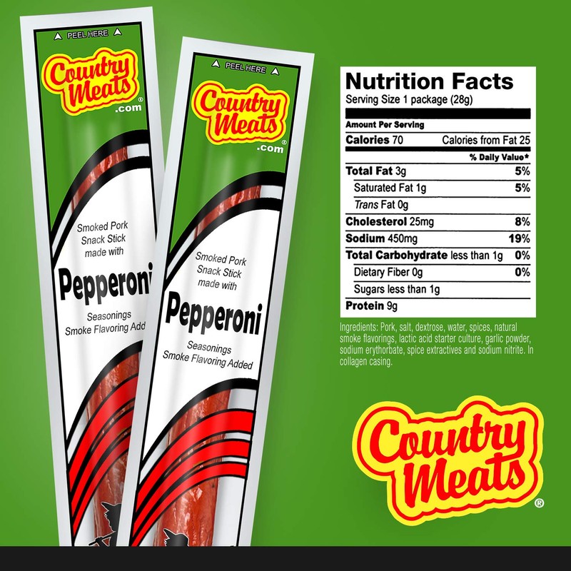 Country Meats, Meat Sticks, 0 Trans Fat, USDA Certified, Good