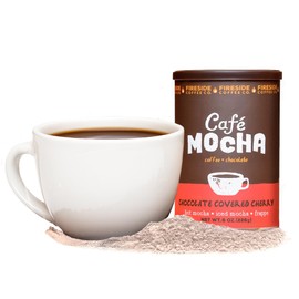 Fireside Coffee Chocolate Covered Cherry Café Mocha - Flavorful Instant Coffee Chocolate Blend - Premium Caffeinated Drink Mix for Hot, Milkshake, & Mocha Frappe Mix, Only Add Water & Enjoy, 8 Ounces