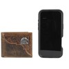 American Bison Tooled Side Bifold Wallet with Conchos–Oil Pull Up