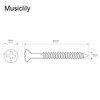 Musiclily 5x45mm Neck Plate Screw Screws, Chrome(Pack of 8)