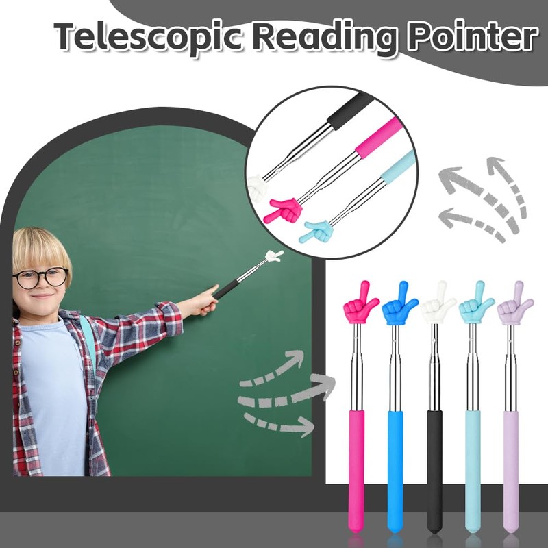 AOOHA Presentation Finger Pointer,2PCS Retractable Pointing Stick Small and Retractable