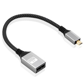 Micro HDMI to HDMI Adapter Cable 20cm - Braided Nylon Cable with Gold Plated Connectors - 4K UHD & 3D Support - Compatible with Raspberry Pi 4, GoPro Hero, Sony Alpha, Nikon, Canon