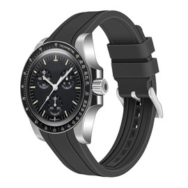 Juntan Curved Ends Silicone Watch Band 20mm 22mm Universal Soft Rubber Sport Replacement Watch Straps for Moonswatch Multiple Colors Watch Bands Men Women