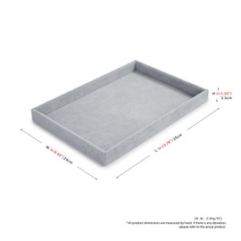 Papten Velvet Jewelry Tray Stackable Jewellery Display Jewellery Organiser Tray for Ring Earring Necklace Pendants Bracelet Pin Badge Sunglasses Watch(Grey)
