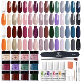 Modelones Dip Powder Nail Kit Starter, 30 Colors Trendy Popular Acrylic Dipping Powder Set with Top/Base Coat Activator for French Art Manicure Salon DIY