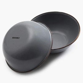BAREBONES Enamel Bowl Set of 2, Stone Gray