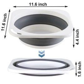 Collapsible Dish Tub Portable Sink, Wash Dish Basin 5L(1.4 Gallon) Set of 2, Kitchen Dishpan, Space Saving for Dorm Camping Fishing Travel and Bathroom