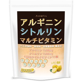 JAY&CO. アルギニン & シトルリン + マルチビタミン パウダー (1回当たり1500mg&1500mg配合) 人工甘味料・保存料無添加 (ﾚﾓﾝ(ﾏﾙﾁﾋﾞﾀﾐﾝ入), 100回分)