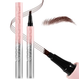 Boobeen Liquid Eyebrow Pencil, Long-Lasting Waterproof Brow Pen with 4-Fork-Tip, Microblading Brow Pencil for Wild Looking Brows Makeup