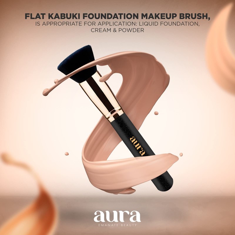 Flat Kabuki Foundation Brush by Aura. Designed for the face,