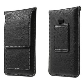 DFV mobile - Belt Case Cover Premium Synthetic Leather Vertical and Card Slots for Fly Life COMPACT 4G (2018) - Black
