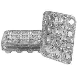 PLASTICPRO Aluminum Foil Muffin Pans Reusable and Disposable, Holds 12 Mini Cupcakes/Muffin foil Pan Pack of 10