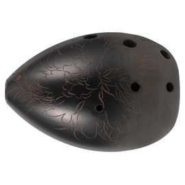 NOLITOY Portable Pear Shaped Xun Black Pottery Wind Instrument for Beginners Lightweight Smooth Surface Traditional Chinese Music