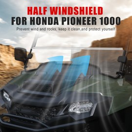 XATVXUTV Half Windshield for Pioneer 700-2 700-4 14-25, Clear Scratch Resistant Hard Coated Front Half Windscreen for Honda Pioneer 700 2P 4P 2014-2025 Accessories
