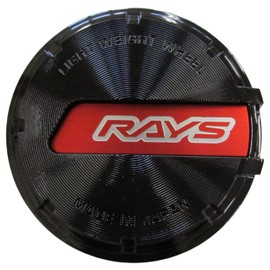 RAYS 61025000008BK-4 Center Cap Set, Glam Lights, Black/Red, Set of 4