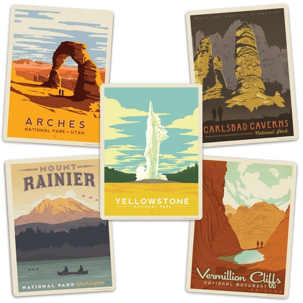 Retro Planet.com - Great National Parks Vinyl Sticker Set, Yellowstone