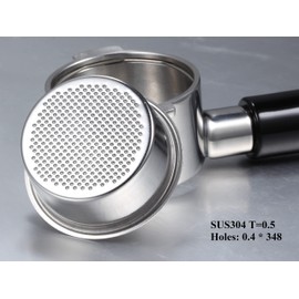 Bottomless Portafilter 51 mm for Cecotec Power Espresso 20 with 3 Ears 4 mm Thickness