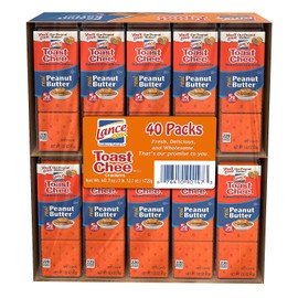 Lance Toast Chee Peanut Butter Crackers, 40 Count (Pack of 6)