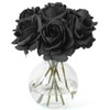 Eyamumo Fake Flowers, Faux Silk Real Touch Artificial Rose Flowers