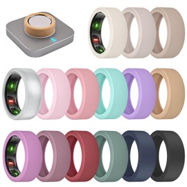 BandRain 15 Pack Ultra-Thin Ring Covers Compatible with Oura Ring Gen 4/3 Cover, Anti-Scratch Silicone Protector Accessories for Women Men