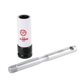 ARES 59012-17mm Non Marring Convex Lug Nut Socket - M14x1.5 Wheel Hanger Alignment Tool - Socket Compatible with Mercedes - 1/2-Inch Drive Socket Designed for Flower Head Lug Nuts