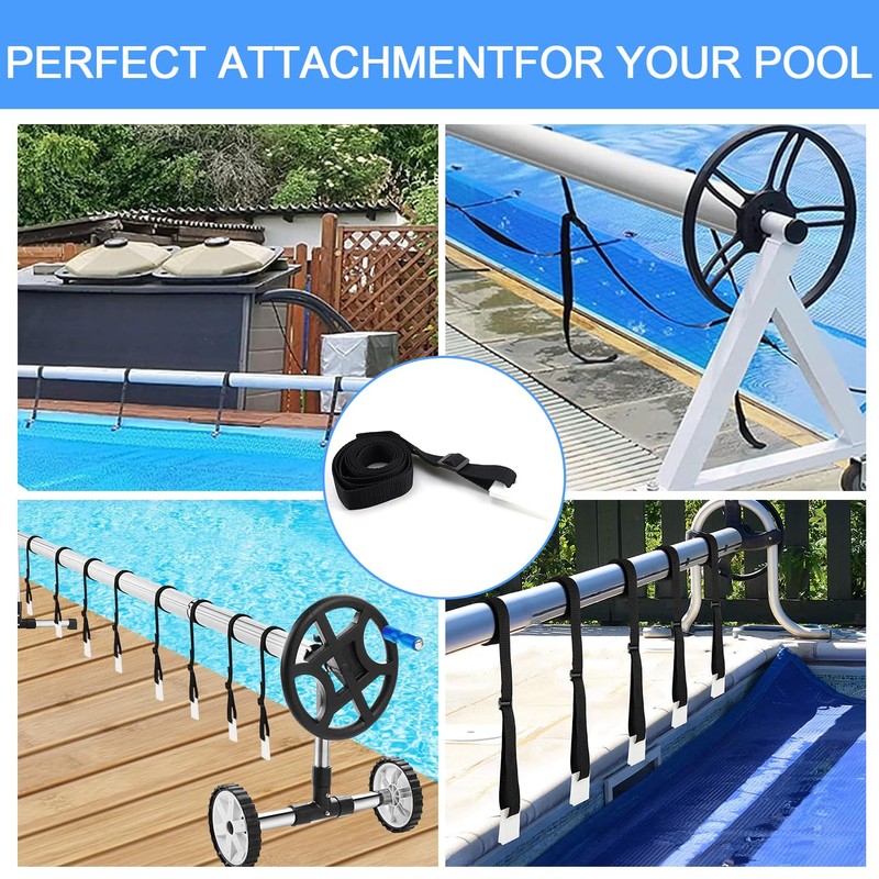 Abnaok Set of 8 Mounting Straps and Clips, Pool Reel