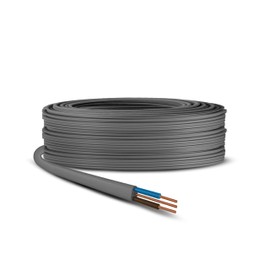 Primes DIY Electric Socket Wire Cable 1mm Twin and Earth Flat Grey PVC Lighting Electric Cable 6242Y Electrical Wire BASEC Approved (5 Meter)