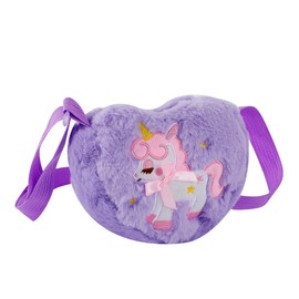 Kids Crossbody Bag Girls Crossbody Bag, Plush Unicorn Bag Unicorn Purses for Girls, Little Girls Purse Toddler Purse for Girls Kids Bags for Girls (Purple)