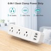 Desk Clamp Power Strip with USB C, 3 Outlets Desktop