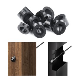 Muzata 10 Pack 3/8" ID Black Cable Railing Angle Washer 25 30 35 Degrees T316 Stainless Steel Black Angle Beveled Washer for 1/8" 5/32" 3/16" Cable Railing Hardware Kit CR60