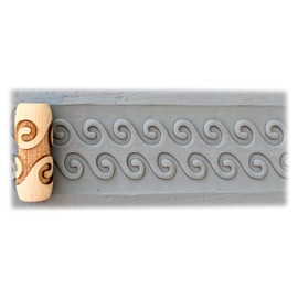 SOCWELL LLC pattern roller for clay, Ancient Greek 25 BC, 2 inch(50mm) x 3/4" diameter size, made in USA of fine maple wood (SD2257)
