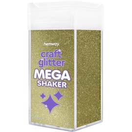 Hemway Bulk Glitter 410g / 14.5oz MEGA Craft Shaker Glitter for Nails, Resin, Tumblers, Arts, Crafts, Painting, Festival, Cosmetic, Body - Microfine (1/256" 0.004" 0.1mm) - Sand Gold
