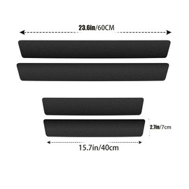 houhou 4Pcs/Set,for HIGH Country Chevy Silverado Car Door Sill Plate Protectors,Carbon Fibre Vinyl Reflective Car Door houdongliang-8786 0