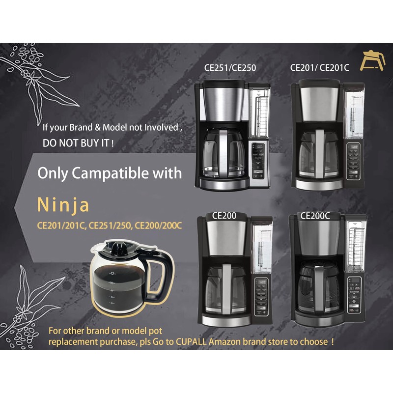 12 Cups Coffee Maker Carafe Replacement for Ninja, 20 oz,