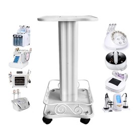 Beauty Salon Spa Trolley Cart, Professional ABS Spa Salon Rolling Stand 13.4" x 13.8", Mobile Beauty Instrument Holder on Wheels with Tray, White