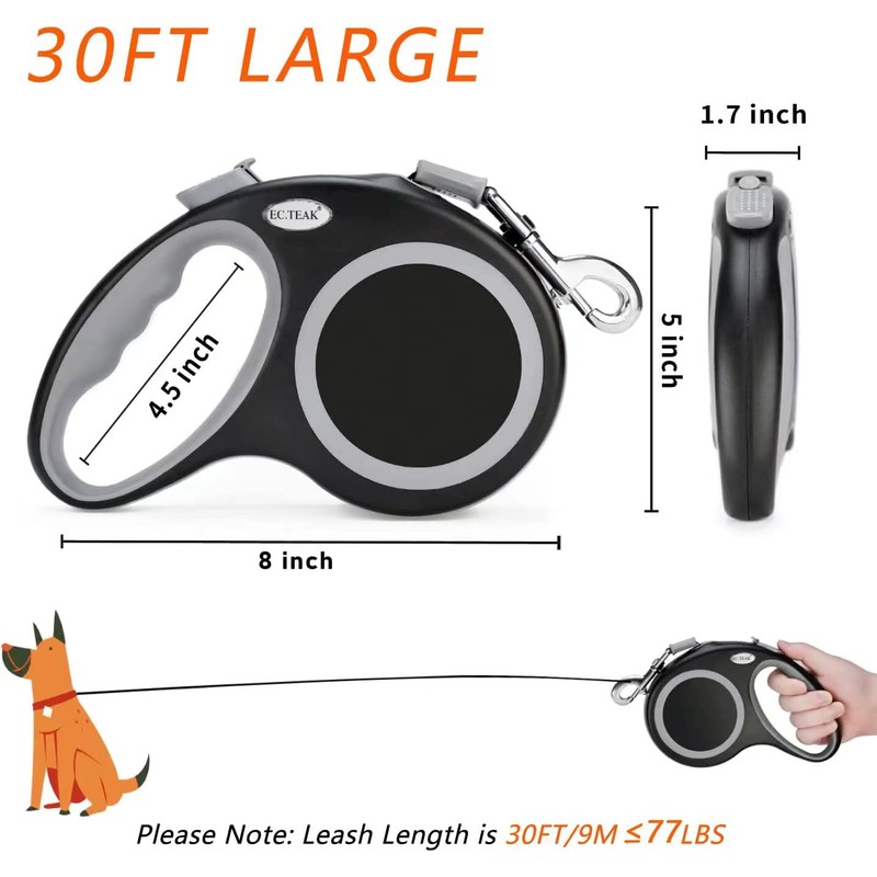 Retractable Dog Leash, 30 FT/ 20 FT Dog Walking Leash