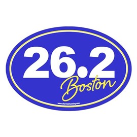 Charmed Running Brand Boston Marathon 26.2 Distance in Script Removable Bumper Sticker Window Decal OR Car Magnet (Magnet)