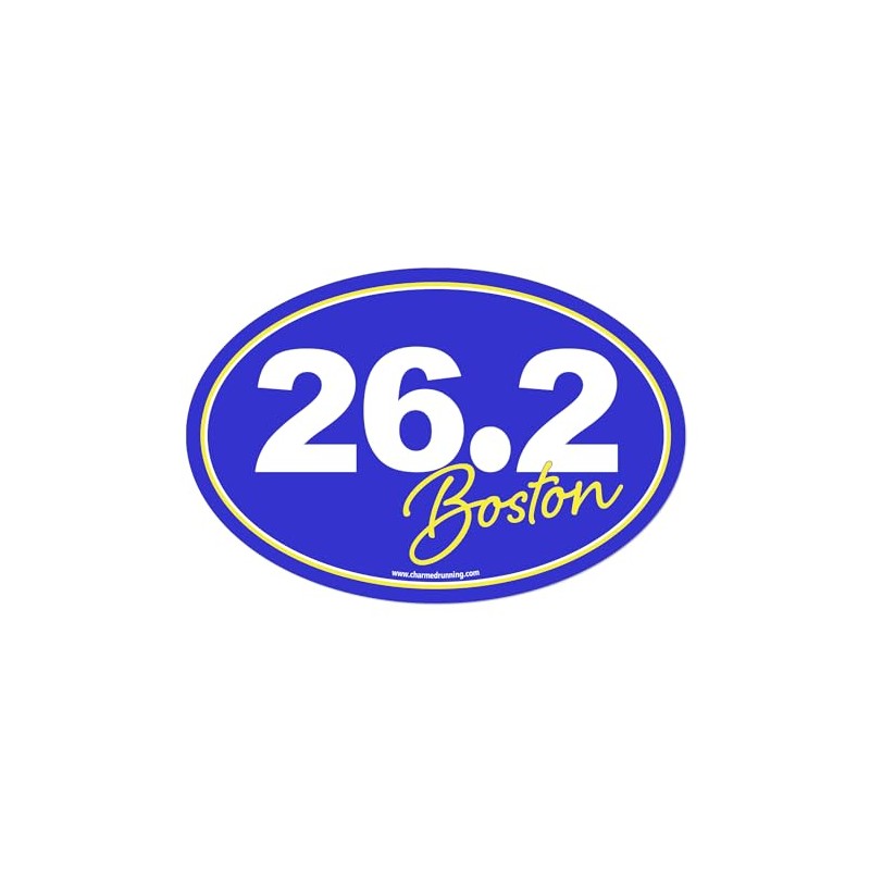 Charmed Running Brand Boston Marathon 26.2 Distance in Script Removable