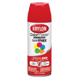 Krylon K05210807 ColorMaster Paint + Primer, Gloss, Banner Red, 12 oz.