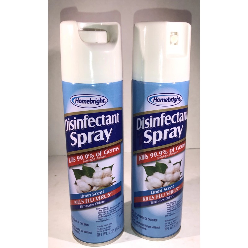 Homebright 2ea 6oz Cans Homebright Spray Linen Scent Kills 99.9%