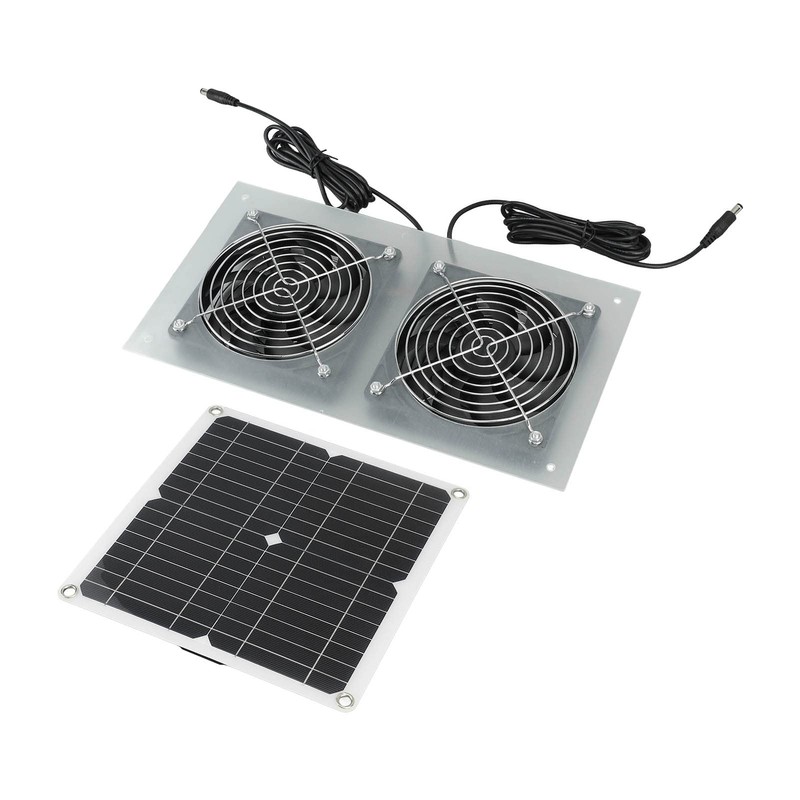 Topyond 15W Solar Panel Fan, Waterproof, Efficient Dual Fan Kit