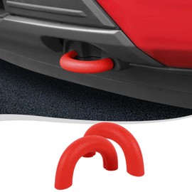 Voodonala for Ford F150 2004-2024 D-Ring Tow Hook Cover for Ford Expedition Lincoln Navigator 2007-2015 for Toyota Tundra 2017-2021 for Bronco Base/Big Bend/Outer Banks 2021-2024 (Red,2pcs,Silicone)