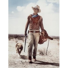 ART.COM Wall Photo ca., 1953 - Actor John Wayne on the movie set of Hondo (Hondo, L'Homme du Desert), directed by, 12" x 16"