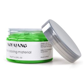 Green Hair Wax Pomades 4.23 oz - Natural Hair Coloring Wax Material Disposable Hair Styling Clays Ash for Cosplay, Party (Green)