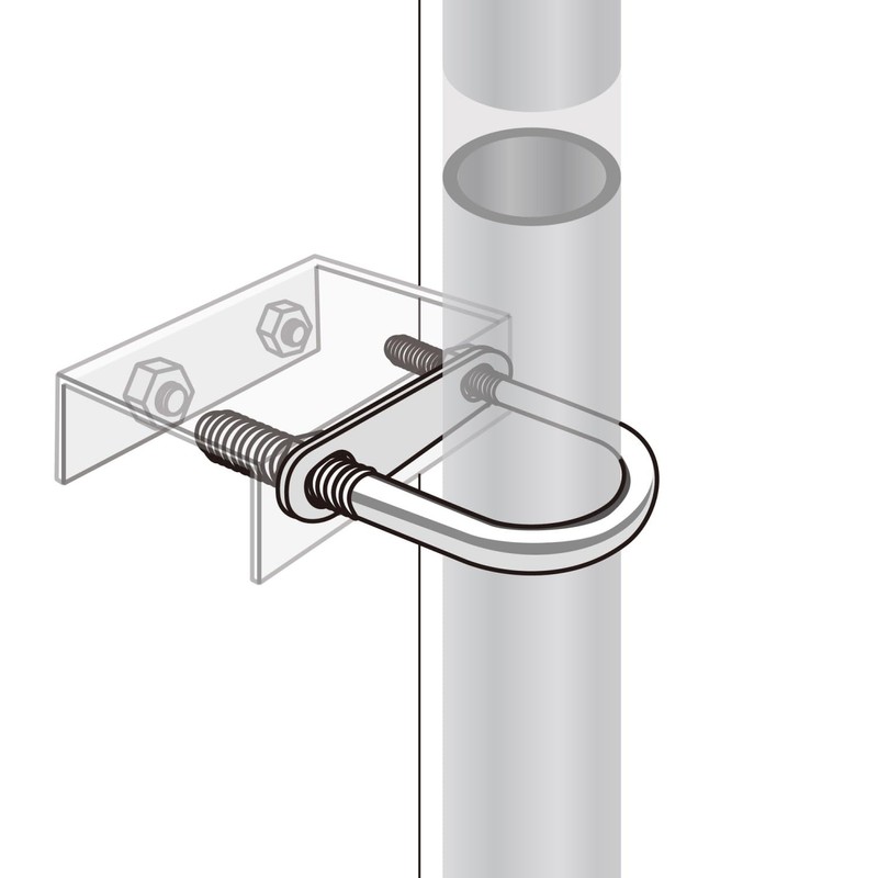 WAKI BS-165 U-Bolt Set 0.2 x 2.0 inches (5/16 x