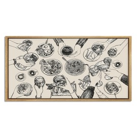 Rustic Kitchen Wall Art - Cheers Print Minimalist Vintage Farmhouse Canvas Signs - Aesthetic Decor 24x12'' Unframed