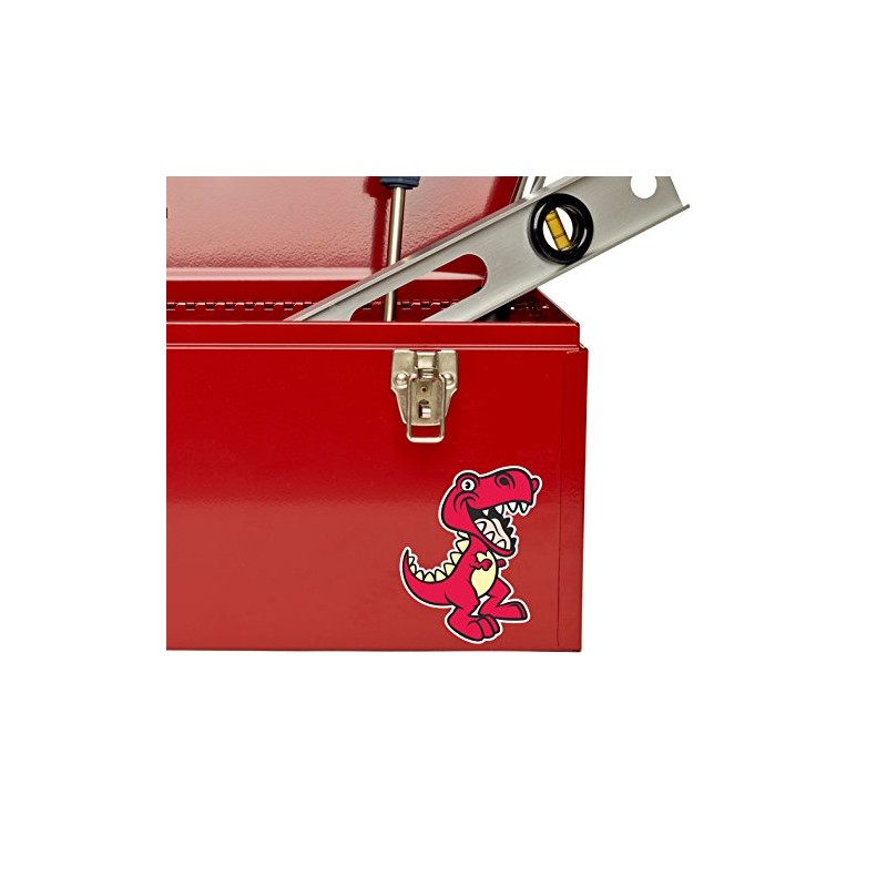 2 x 10cm Happy Pink T-Rex Dinosaur Vinyl Sticker Laptop