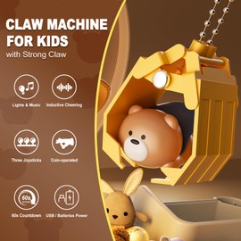 ORANGE OCEAN Large Claw Machine for Kids Girls Boys with Sound & Light, Claws Machine Toys for 4 5 6 7 8 Years Old Girls, Vending Machine Arcade Game Gifts for Kids Ages 3-4 4-6 4-8