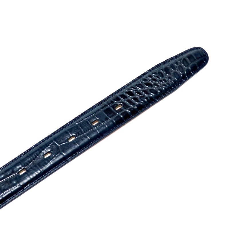 COXSWAIN CW20203-29 Men's Belt, Genuine Leather, Navy, Croc Embossing, 1.2